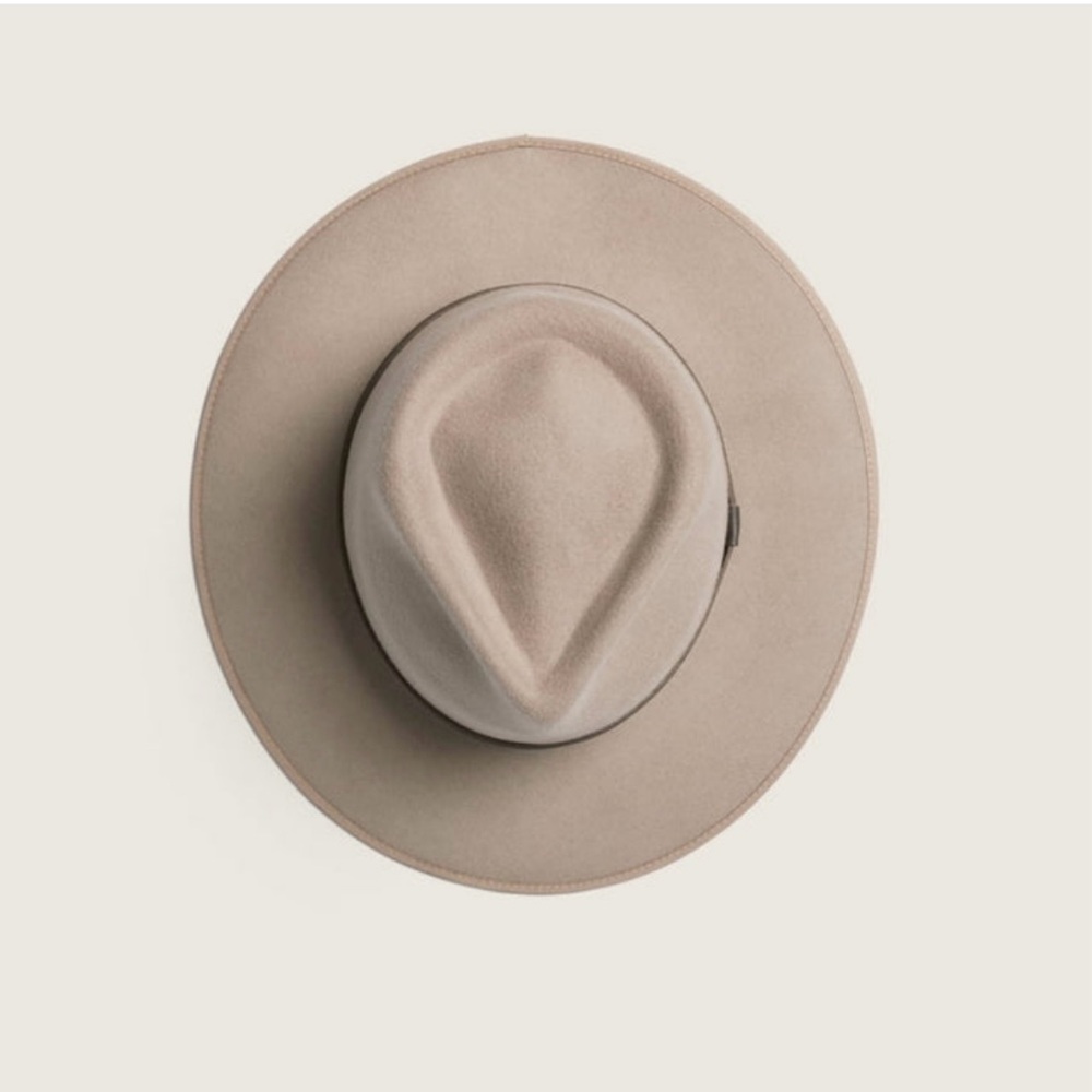 Will + Bear NEW Calloway Wool Statement Hat taupe classic wide brim - Picture 3 of 13